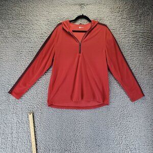 GAP Top Womens Large Red Athletic Fit Lightweight Nylon Long Sleeve Hoodie